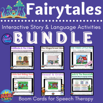 Preview of FAIRYTALE INTERACTIVE STORIES AND LANGUAGE ACTIVITIES BOOM CARDS BUNDLE