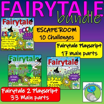 Preview of FAIRYTALES - Two Whole Class PlayScripts and Two ESCAPE ROOM Bundle