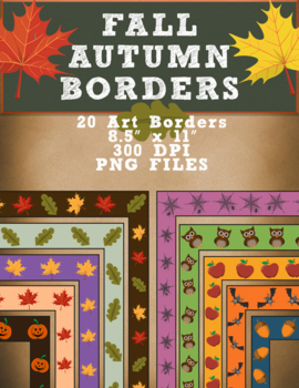 Preview of FALL AUTUMN BORDERS 20 Art Borders