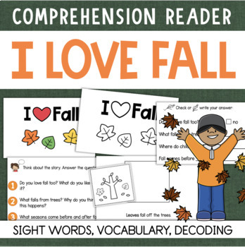 Preview of FALL AUTUMN Decodable Readers Comprehension Vocabulary Sight Word Book