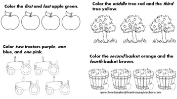 Preview of FALL/AUTUMN - Temporal & Ordinal Directions + Sight Words!!
