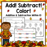 FALL Addition and Subtraction to 10  Worksheets