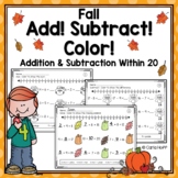 FALL Addition and Subtraction to 20 Worksheets