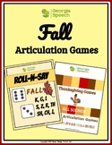 FALL Articulation Games-Speech Therapy BUNDLE