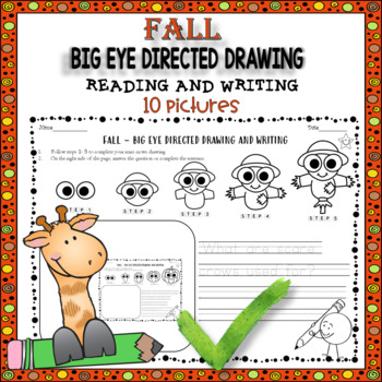 Preview of FALL - BIG EYE DIRECTED DRAWING, READING & WRITING 10 PICTURES