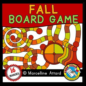 Preview of AUTUMN CLIPART ⚫ BUILD A FALL GAME BOARD CLIP ART INCLUDING SPINNERS AND PIECES