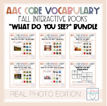 Preview of AAC Core Vocabulary Activities | What Do You See? Adaptive Books | FALL BUNDLE