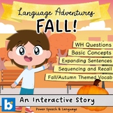 FALL, Boom Cards Speech Therapy, Autumn, WH Questions, Bas