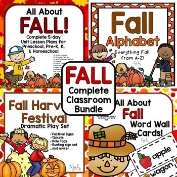 Preview of FALL Complete Classroom Bundle for Preschool, PreK, K, & Homeschool!
