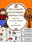 FALL Complete and Incomplete Sentence Sort