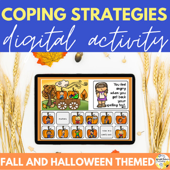 Preview of FALL Coping Strategies Digital Activity with Boom Cards & Google Slides Versions