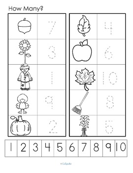 FALL Count the Room - Simplified and Differentiated for Preschool and Pre-K