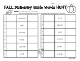 FALL Dictionary Guide Words Hunt and Dictionary Skills Practice
