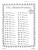 FALL Division Practice Worksheet Pack - 4 Leveled Workshee