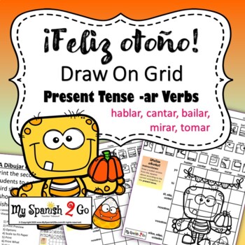 Preview of FALL: Draw the Square in the Grid for Spanish Present Tense -ar Verbs