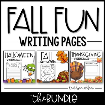 Preview of FALL FUN BUNDLE - Creative Writing Pages for Fall, Halloween & Thanksgiving