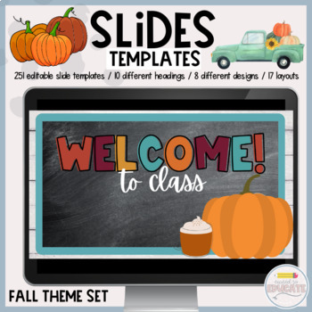 Preview of FALL Google Slides Template - Daily Agenda Slides - Fall Set