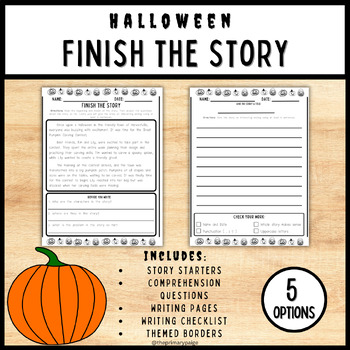 Preview of FALL / HALLOWEEN Finish the Story Creative Writing Activities!