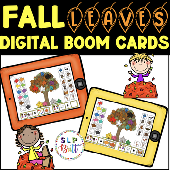 Preview of FALL LEAVES, DIGITAL BOOM CARDS (AAC, SPEECH THERAPY)
