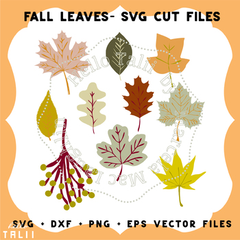 Preview of FALL LEAVES- SVG CUT FILES