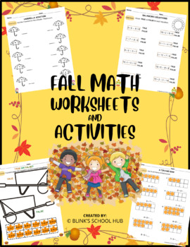 Preview of FALL WORKSHEETS- ADDITION AND SUBTRACTION UP TO 20 FOR 1ST-2ND