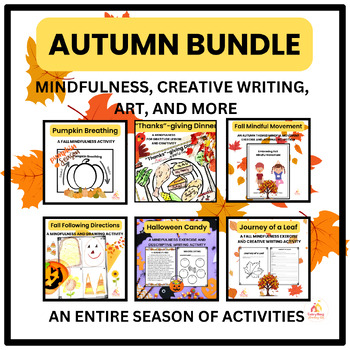 Preview of FALL MINDFULNESS BUNDLE - Mindfulness, Movement, Writing, Drawing, & More