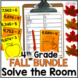 FALL Math Solve the Room BUNDLE - 4th Grade Math Review Ac