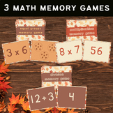 FALL Memory Matching Games | Equal Groups, Multiplication,