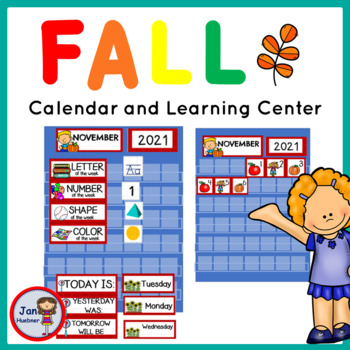 Preview of FALL Monthly All Year CALENDAR SET and LEARNING CENTER
