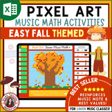 Fall Music Coloring Pixel Art Activities – Rhythm Color by