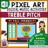 FALL Music Activities Treble Note Name Pixel Art