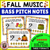 FALL Music Worksheets - Bass Clef Notes Activities
