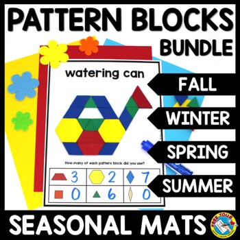 Winter Pattern Block Mats Puzzles + Mini Books for K-1st Grade