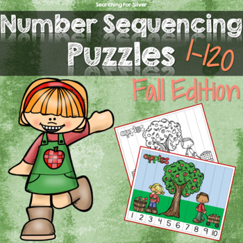 Preview of Fall Number Sequencing Puzzles, numbers 1-120