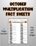 FALL OCTOBER Multiplication Practice Worksheet Pack--7 pages