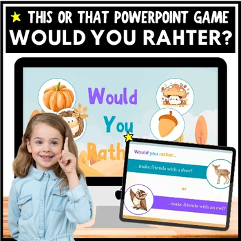 Preview of FALL OCTOBER Would You Rather PowerPoint Game, Writing Prompts 3rd 5th Grade