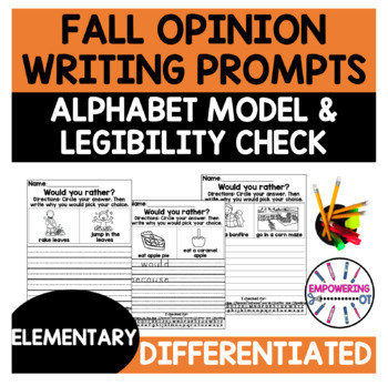 Preview of FALL Opinion Writing prompts Occupational Therapy Special Education SPED