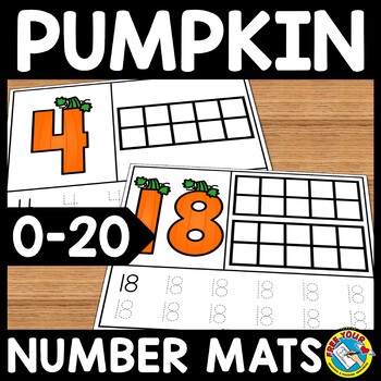 Preview of FALL PUMPKIN NUMBERS 0-20 MATS FINE MOTOR SKILLS COUNT 10 FRAME TRACING ACTIVITY