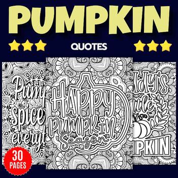 Preview of FALL PUMPKIN QUOTES Mandala Coloring Pages - Fun Autumn Season Activities