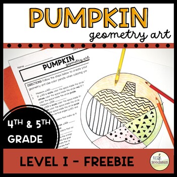 Preview of FALL Pumpkin Math Art Activity FREEBIE - 4th and 5th Grade Geometry