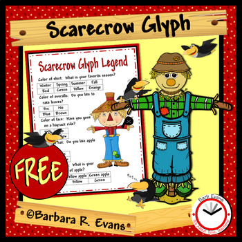 Preview of FALL SCARECROW GLYPH FREEBIE Scarecrow Math Fall Activity Data Collection