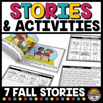 Preview of FALL SHORT STORY BOOKS & SEQUENCING ACTIVITY WORKSHEET READING WRITING SEPTEMBER