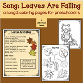 FALL SONG & coloring pages for preschoolers: LEAVES ARE FALLING