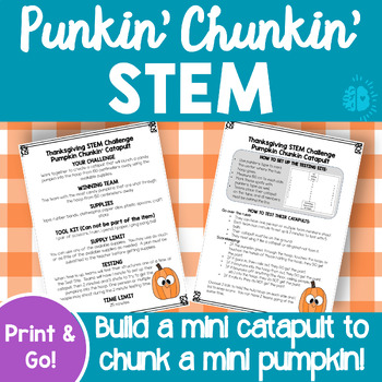 Preview of FALL STEM | Pumpkin Catapult Thanksgiving Halloween October November