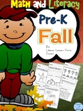 FALL Season Literacy and Math Pre-K (Print and Go)