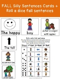 FALL Silly Sentences Cards AND Roll the dice SILLY fall sentences