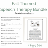 FALL Speech & Language Therapy Bundle for Older Students