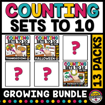 Preview of SUMMER JUNE COUNTING OBJECTS TO 10 SET MATH CENTER CLIP CARD TASK ACTIVITY