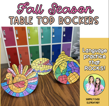 Preview of FALL THANKSGIVING | TABLE TOP ROCKERS | Color by Language Practice | NOVEMBER