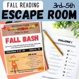 FALL THEMED Reading ESCAPE ROOM | 3rd - 5th Grade